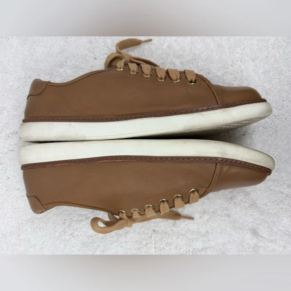 Vionic Women’s Sunny Leah Lace-Up Leather Sneakers-Size: 10-Color: Tan